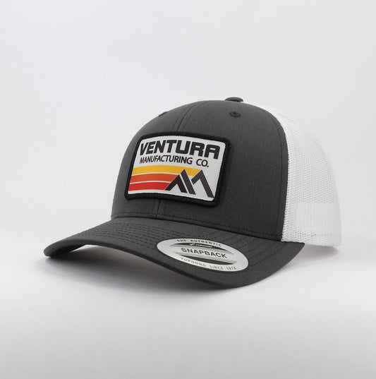 Casquette Trucker Dark Grey Black Flexfit 6606T  | Patch imprimé Ventura manufacturing - Ventura studio