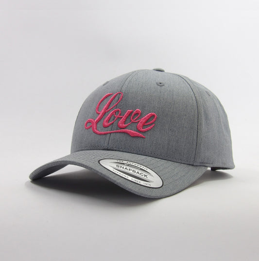 Casquette Snapback Heather Grey – Broderie 3D Love Rose | Style Streetwear